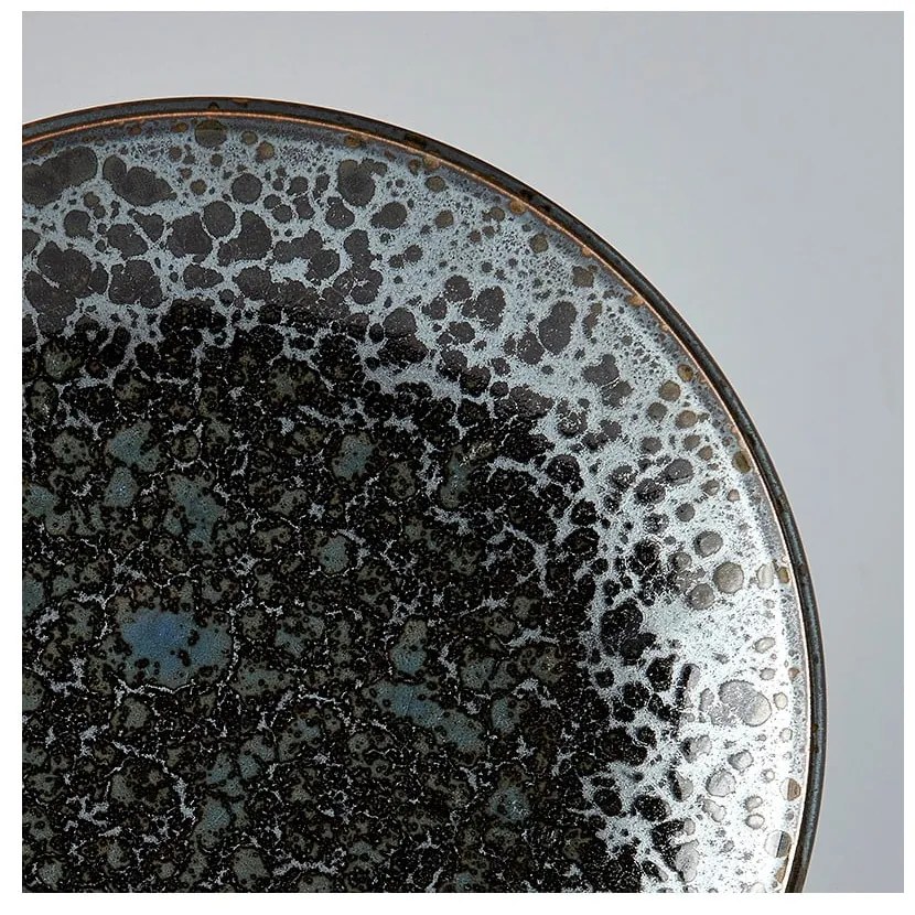Czarno-szary talerz ceramiczny MIJ Pearl, ø 25 cm