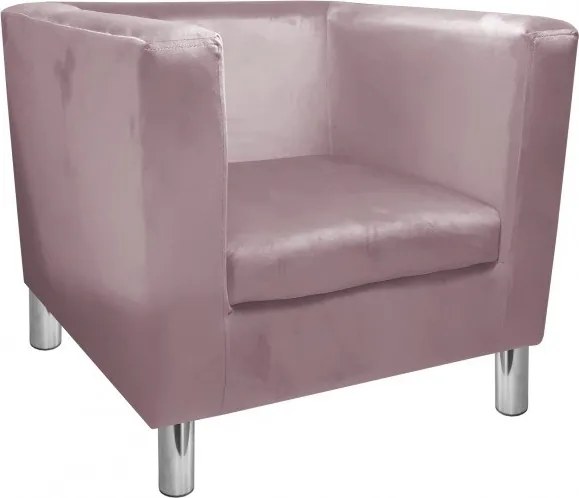 Fotel Monaco tkanina Welur : Kolor nogi - Chrom, Kolor tkaniny - VELVET - MG55, Wysokość nogi - 15 cm