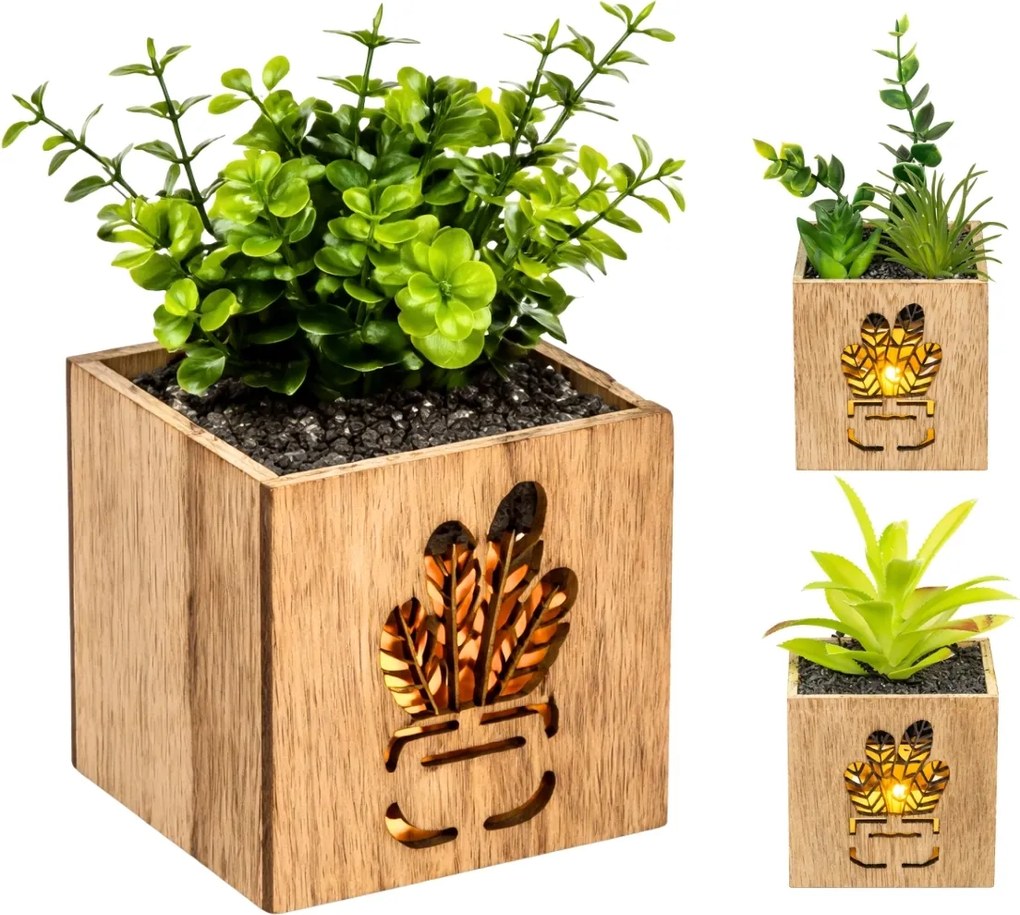 Sztuczna roślina w doniczce z oświetleniem LED 7,5x15 cm