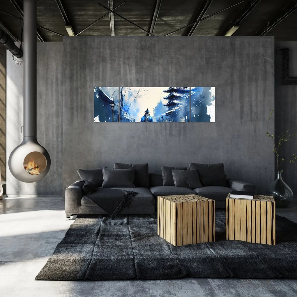 Obraz - Samuraj, akwarela (170x50 cm)