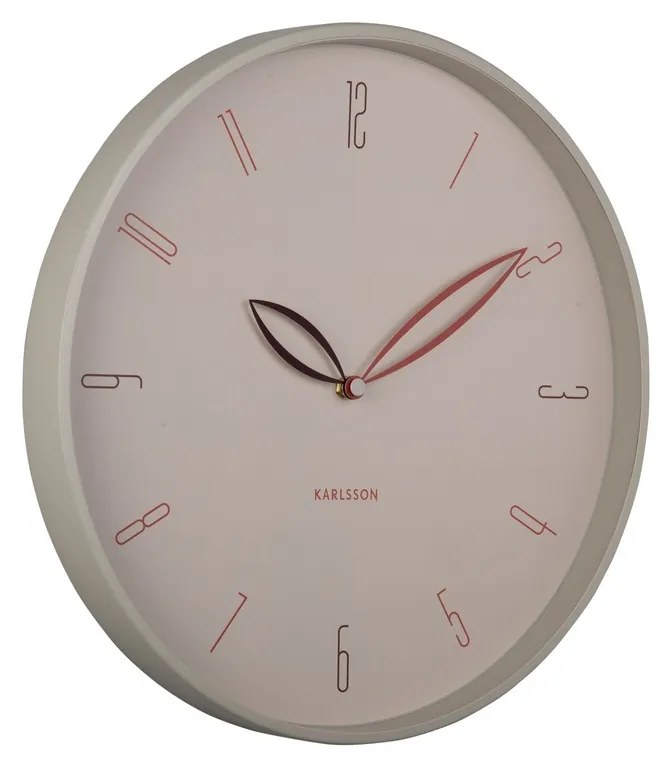 Zegar ścienny Karlsson 6012WG design beżowy, średnica 40 cm