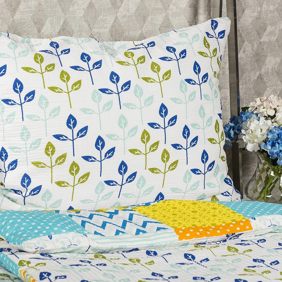 4Home Pościel z kory Patchwork blue, 140 x 200 cm, 70 x 90 cm, 140 x 200 cm, 70 x 90 cm