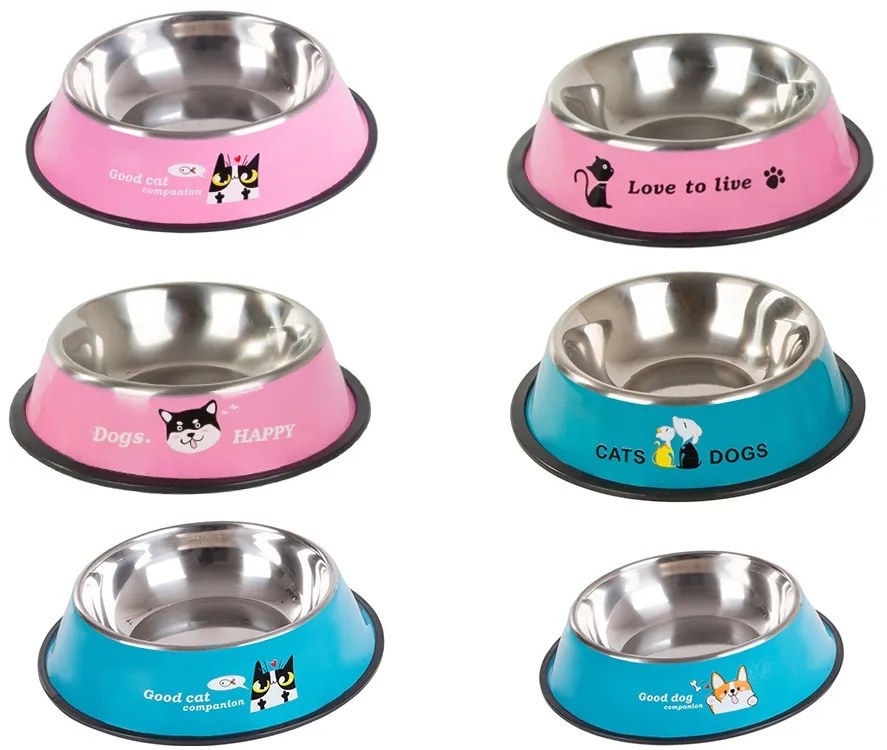 Miska ze stali nierdzewnej dla psów/kotów CAT&DOGS 150 ml - różne kolory Kolor: Niebieski