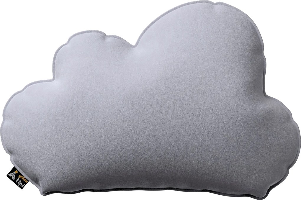 Poduszka Soft Cloud kolor szary tkanina połyskliwa, welwetowa