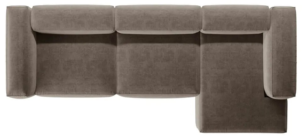 Brązowy narożnik (prawostronny/z szezlongiem) Bergamo – Cosmopolitan Design