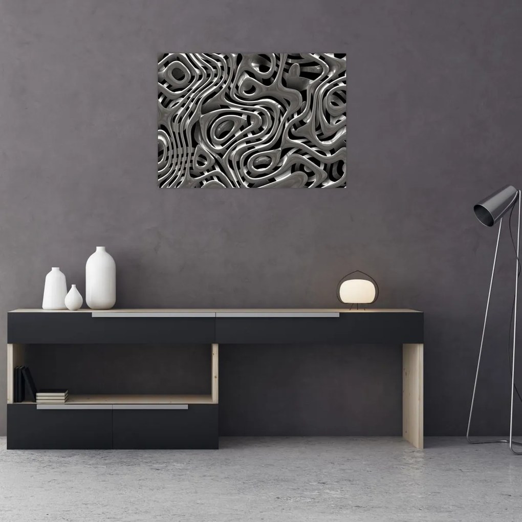 Obraz - Metaliczna abstrakcja (70x50 cm)