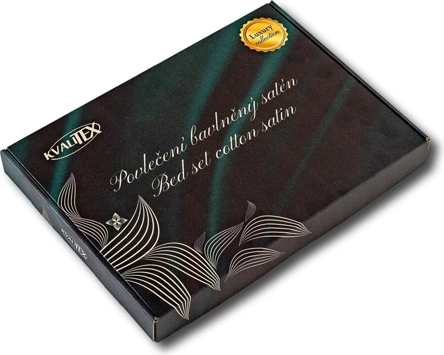 Kvalitex Pościel satynowa ciemnobrązowy/beżowy, 140 × 200 cm, 70 × 90 cm, 140 x 200 cm, 70 x 90 cm