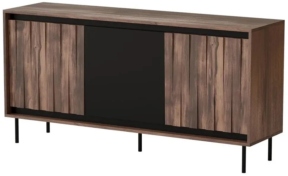 Orzechowa niska komoda na nóżkach D9-T19