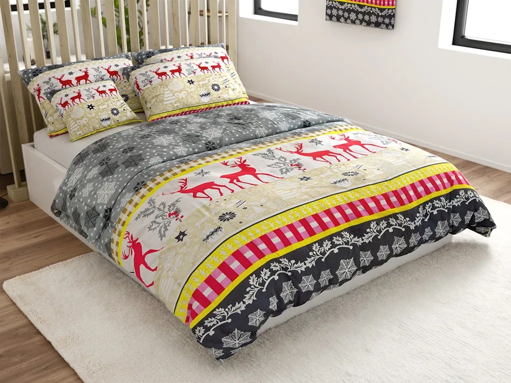 PrzytulneMieszkanie.pl PrzytulneMieszkanie.pl Flanelowa pościel CHRISTMAS TIME kolorowa Rozmiar pościeli: 70 x 90 cm | 140 x 220 cm