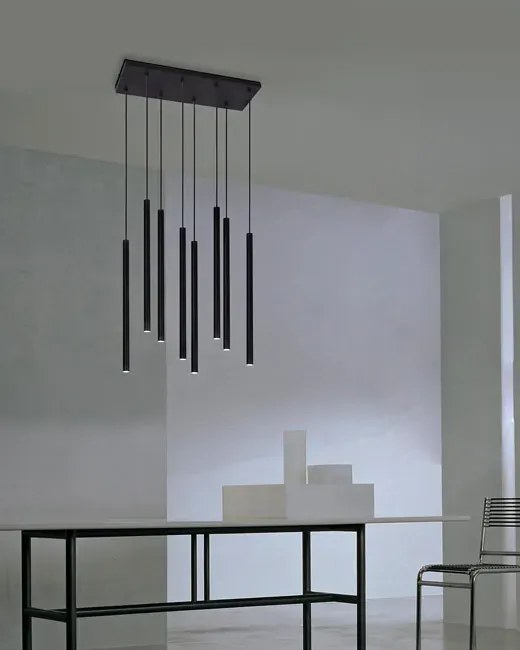 Czarna lampa wisząca nad stół 8 sopli - 4X S813 C3-G76