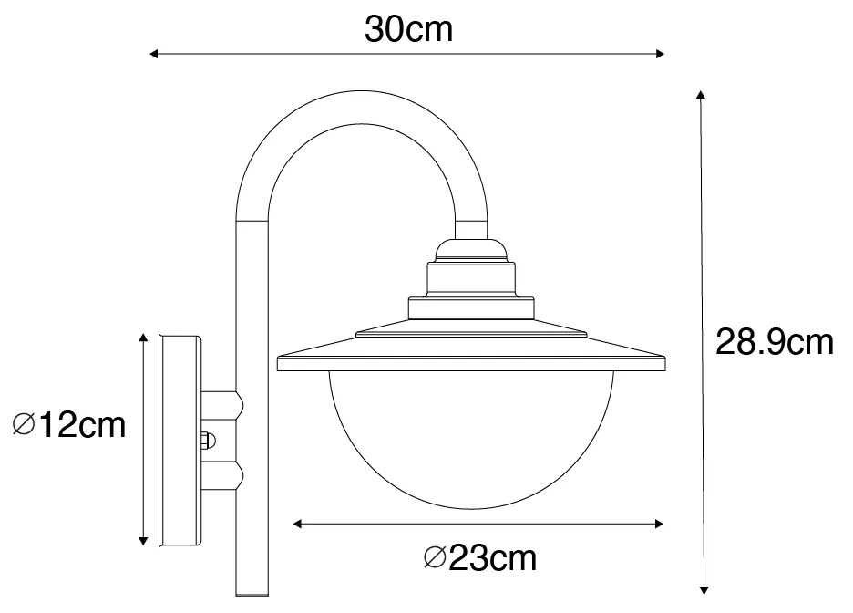 Zewnetrzna Klasyczna lampa ścienna zewnętrzna antyczne złoto IP44 - Bruges klasyczny/Antyczny Oswietlenie zewnetrzne