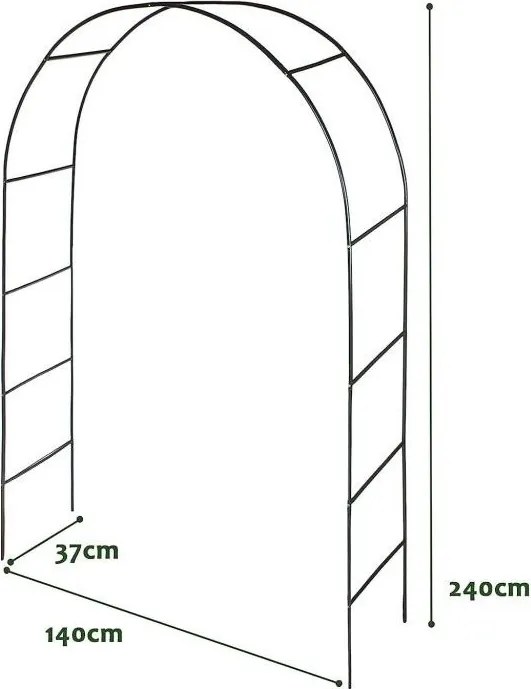 Zestaw 2 ogrodowych łuków do roślin pnących, 240 cm