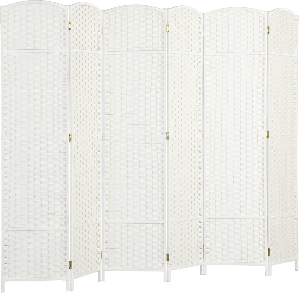 HOMCOM 6-częściowy dzielnik przestrzeni, składana osłona prywatności, ścianka osłonowa do salonu, sypialni, biura domowego, Biała