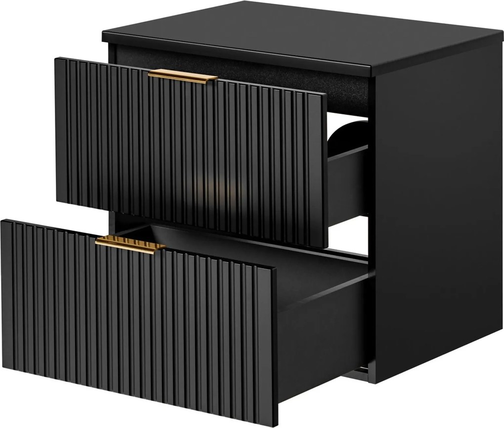 Szafka podumywalkowa czarna mat 60 x 46 cm ASTROS Black z blatem