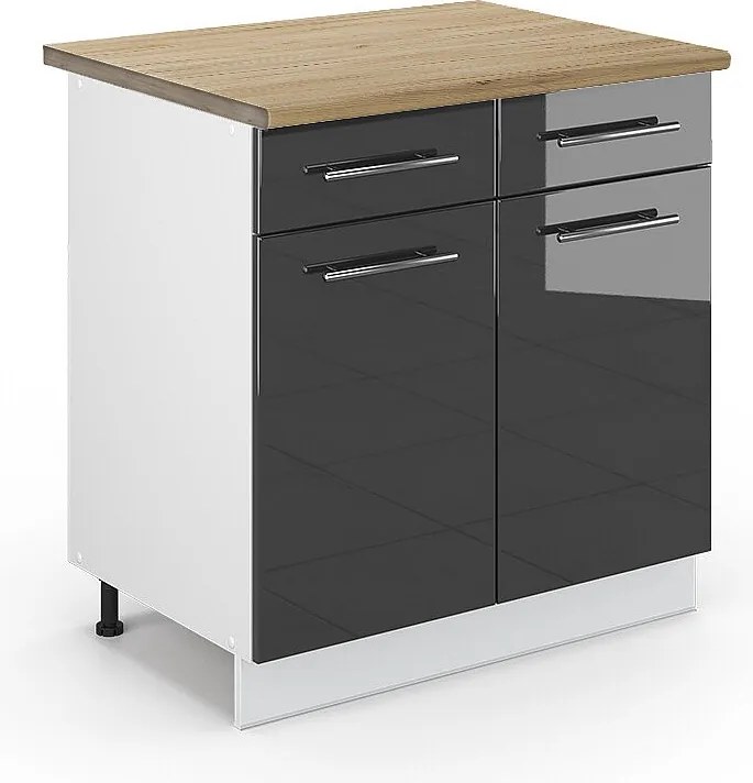Szafka dolna do kuchni antracyt wysoki połysk 80x60x82 fame-line