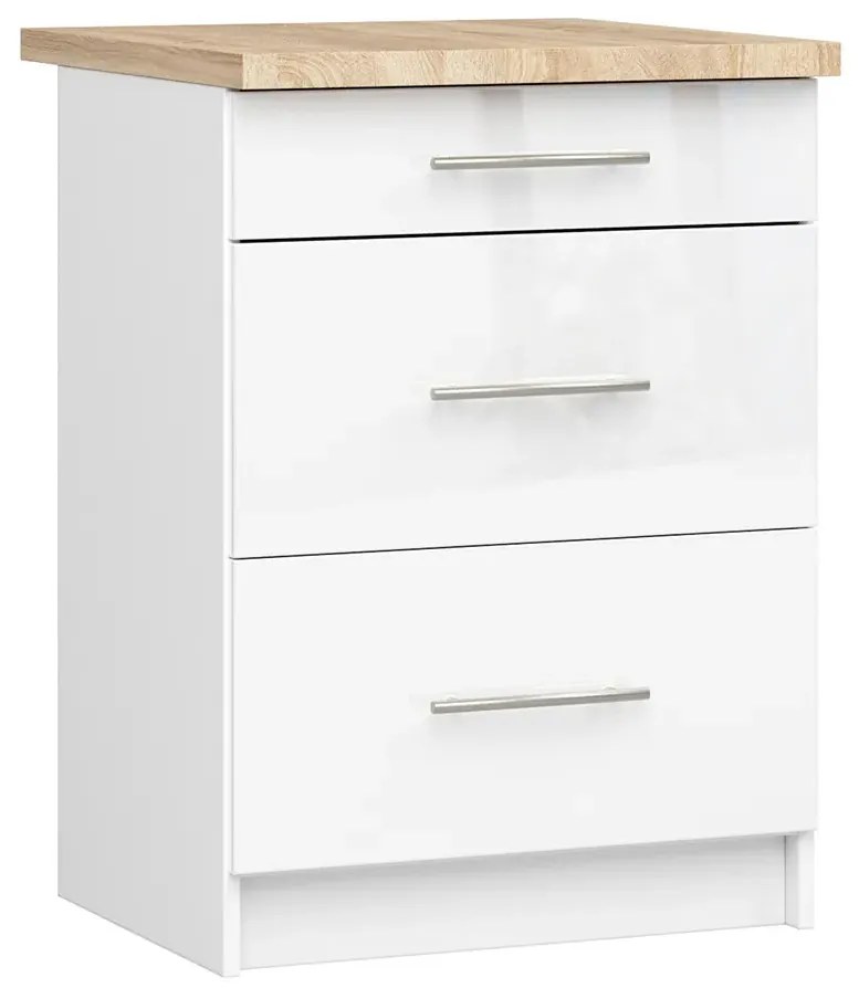 Szafka kuchenna dolna z szufladami biały połysk L4-C61