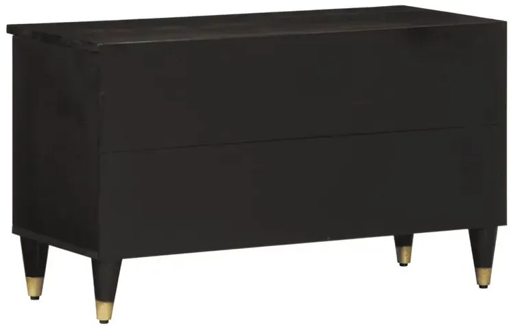 Czarna szafka pod telewizor z drewna mango F6-P99