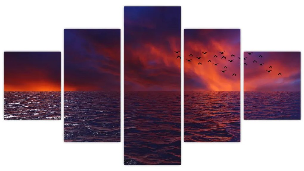 Obraz morza z ptakami (125x70 cm)