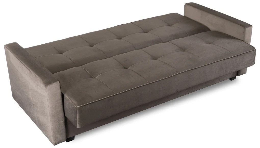 Sofa z Funkcją Spania ALUNA Rozkładana Wersalka Dwuosobowa Beżowa Nowoczesna do Salonu