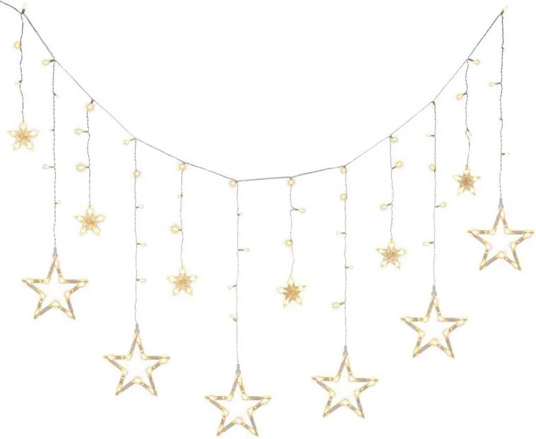 Świąteczny LED łańcuch - gwiazdki, 1,65 m, 138 LED,ciepła bi