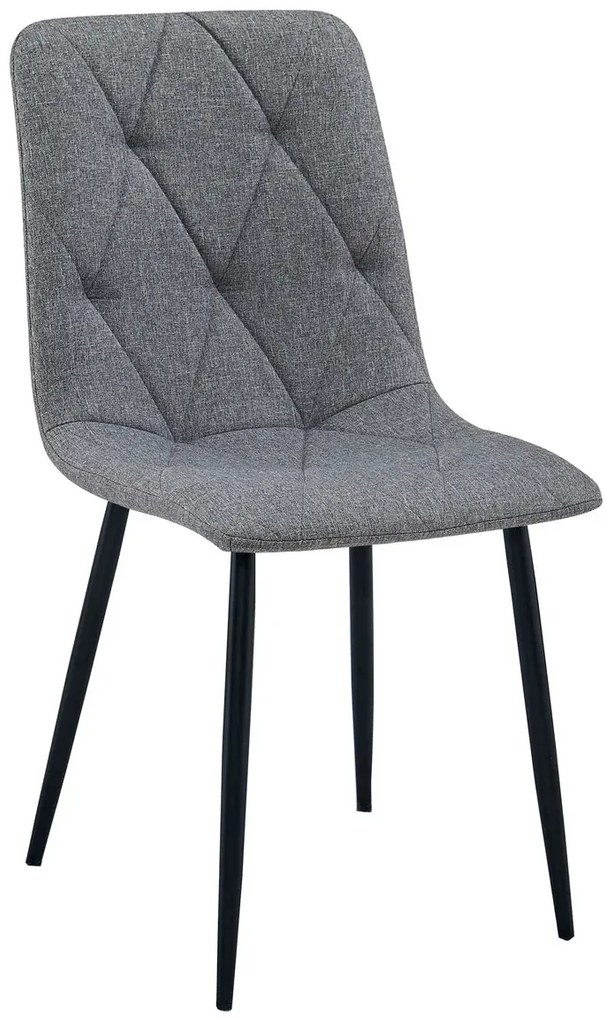 Ciemnoszare pikowane krzesło tapicerowane tkaniną T7-R85