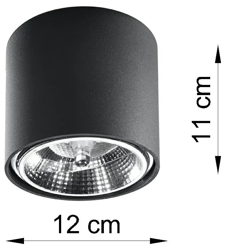 Czarny industrialny plafon LED tuba - 5X EX655 K6-R06