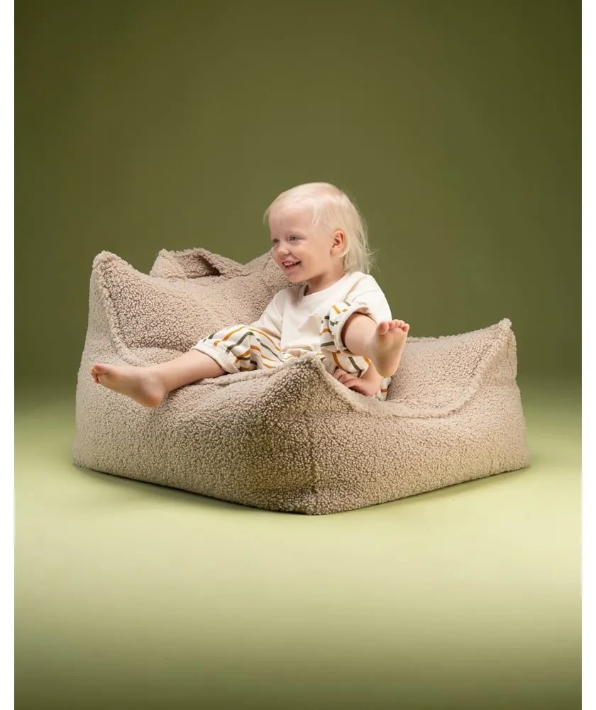Jasnobrązowy dziecięcy worek do siedzenia z materiału bouclé Chair – Wigiwama