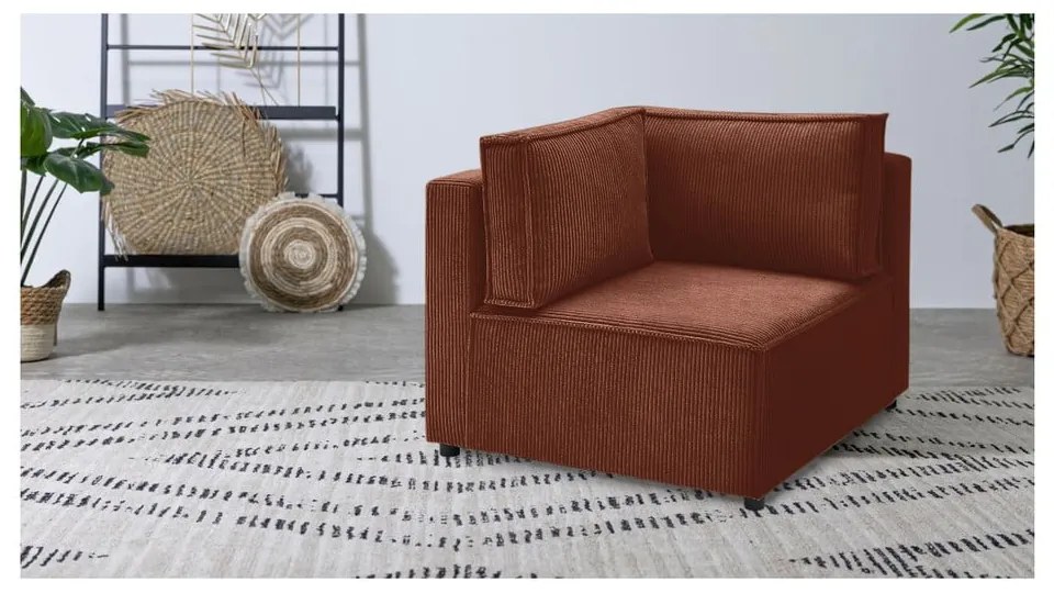Jasnozielony sztruksowy moduł sofy (strona zmienna) Nihad modular – Bobochic Paris