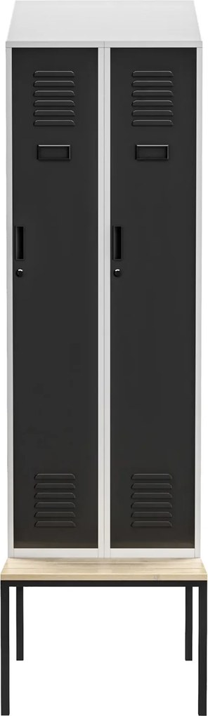 Szatnia z ławeczką i daszkiem Kacper II PRO 60x85x229,5 cm szary/antracyt