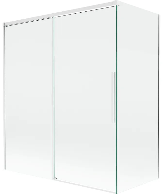 Mexen Rox parawan nawannowy 2-skrzydłowy rozsuwany 140 + 70 x 150 cm, transparent, biały - 8C9-140-070-20-00