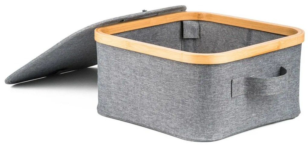Pojemnik do przechowywania G21 30 x 30 x 15 cm,bambusowy z pokrywką, szary
