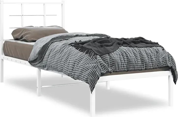 Białe metalowe łóżko pojedyncze 80x200 cm T9-D35