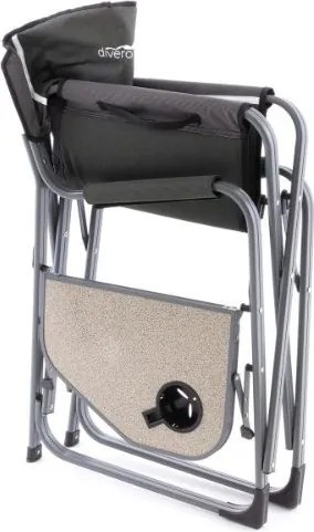 Campingowe krzesło składane ze stołem i uchwytem na napoje