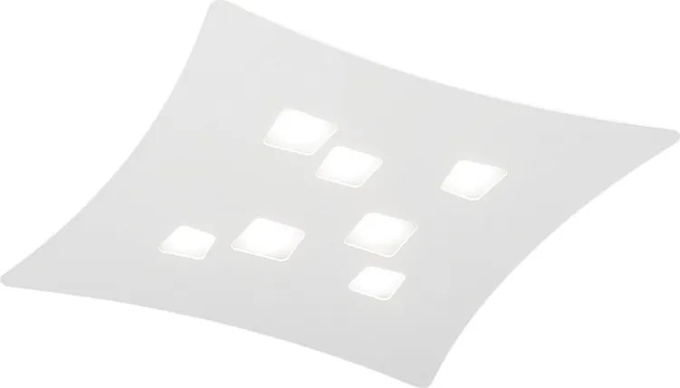 Nowoczesna lampa sufitowa Isotta GX53 biała, 7 punktów świetlnych, gięta metalowa konstrukcja 62x69 cm, geometryczny design, IP20, max 7x8 W