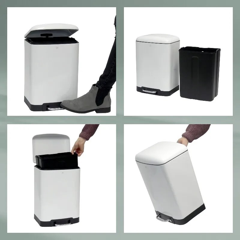 Kela Kosz na śmieci z pedałem DAVINO 12 L, biały