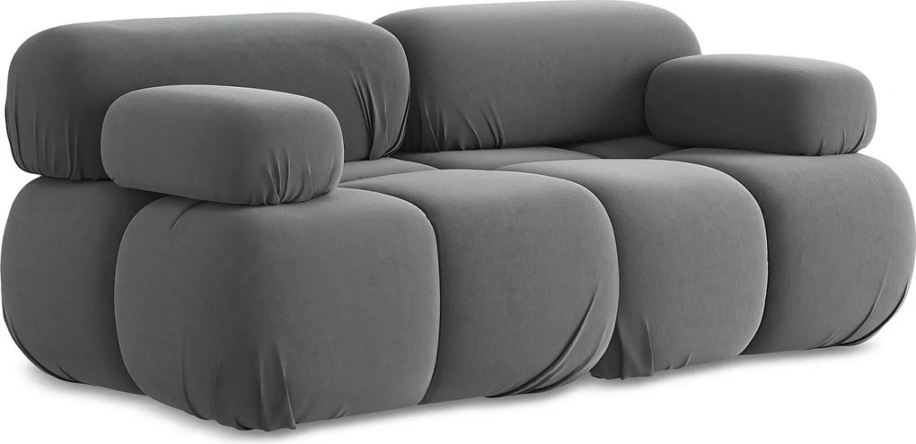 Modułowa sofa 2-osobowa - z tkaniny welwetowej - stalowy - LOKUA