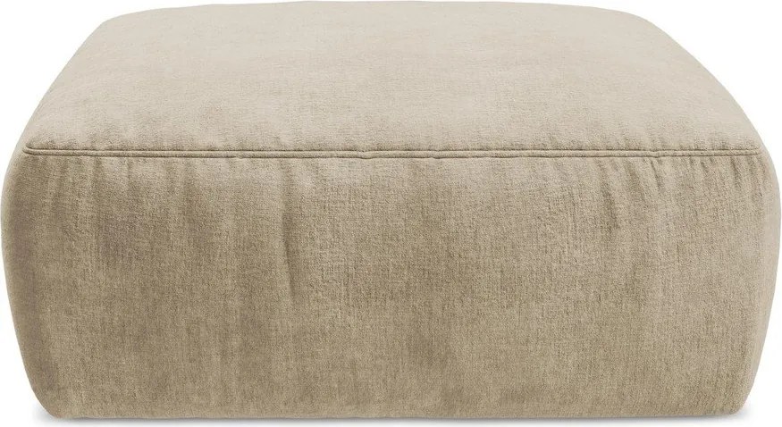 Jasnobrązowy podnóżek z tkaniny szenilowej Kuki – Makamii