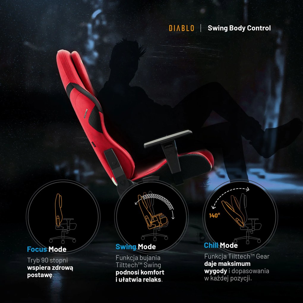 Fotel Diablo X.One Prime, Bloody Mary, Normal Size