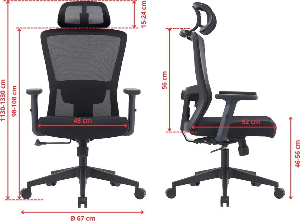 Fotel biurowy siatkowy Olimpus z regulowanym lędźwiem, zgodny z normą BHP