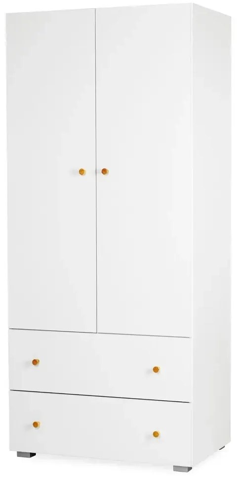 Szafa dwudrzwiowa KAROLINA 80cm biała z szufladami LITTLE SKY