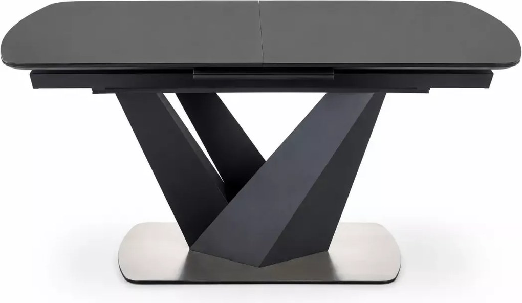 Stół Palermo 160-200x90 – rozkładany stół z ciemno-popielatym blatem wykonanym z MDF lakierowany, srebrna podstawa