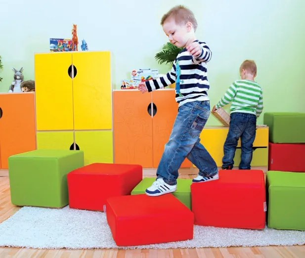 Piankowa pufa przedszkolna Kiddo kwadrat, wysokość 25 cm