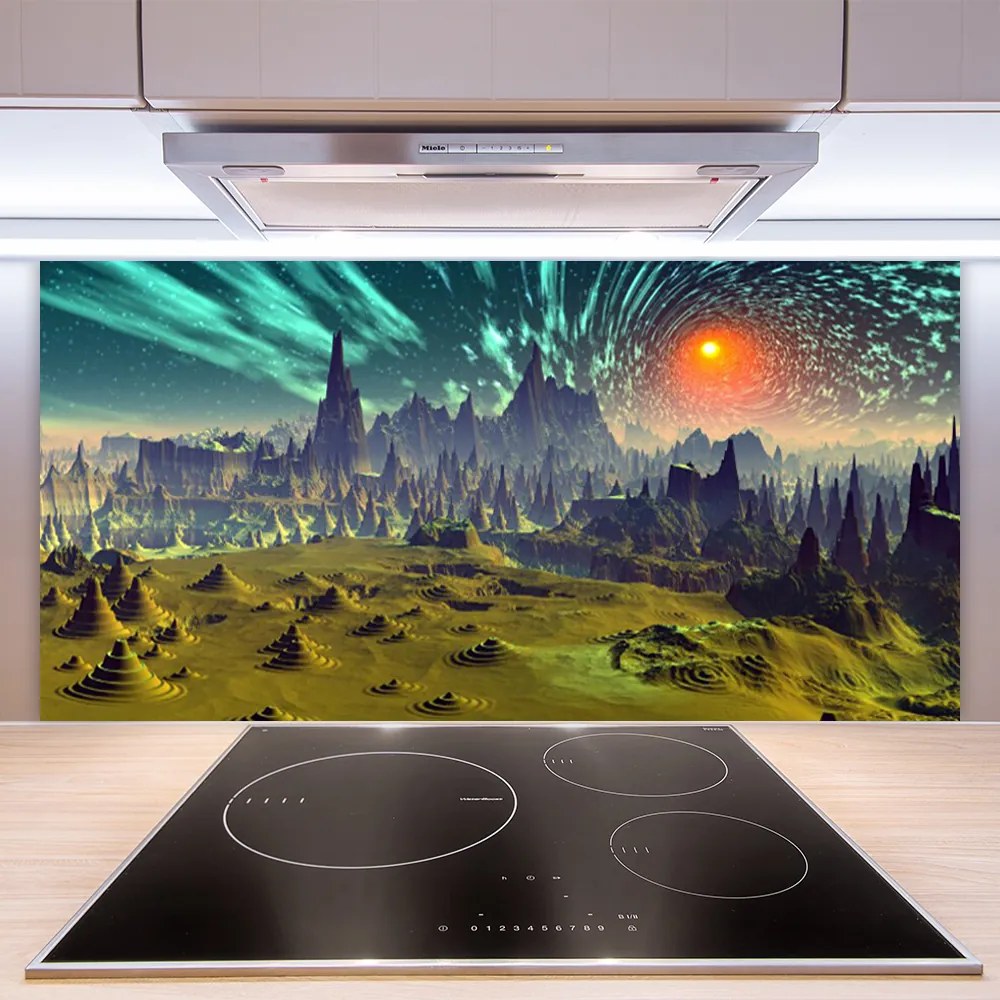 Dekor Szklany do Kuchni Modernistyczna Kompozycja Graficzna