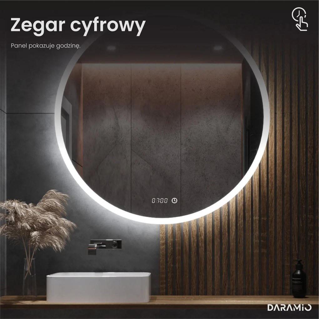 Okrągłe lustro łazienkowe LED E1