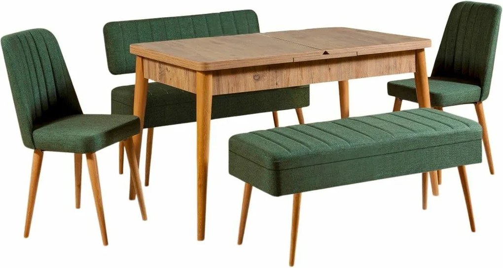 Zestaw jadalniany Vina Atlantic Pine and Green I, 5 szt.