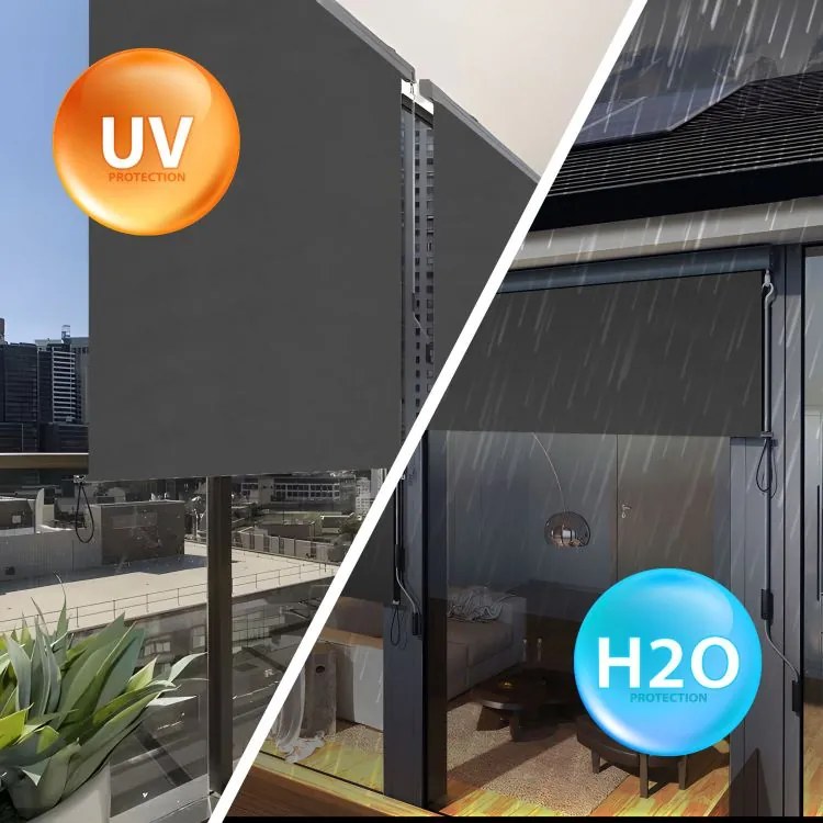 Roleta pionowa zwijana AW-038 - markiza na okno, drzwi balkonowe, tarasowe, antracyt