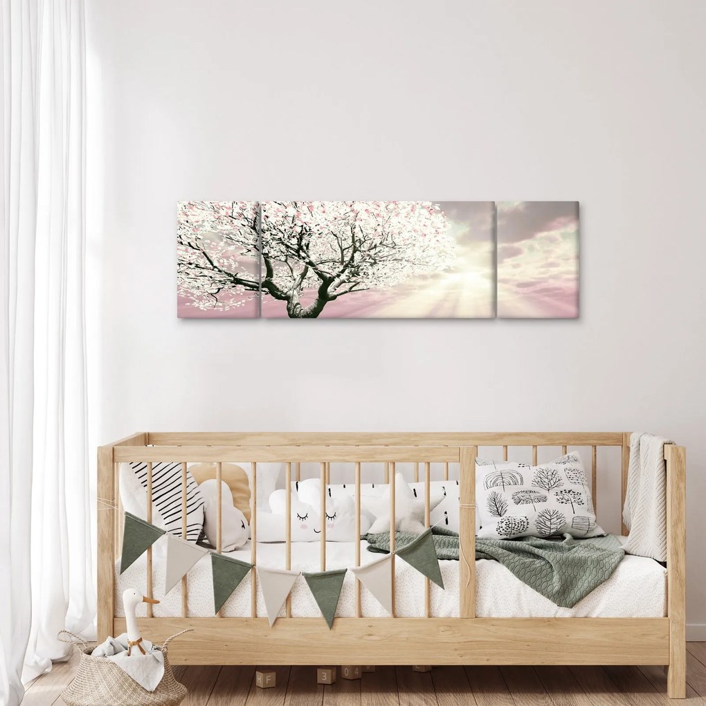 Obraz różowego drzewa (170x50 cm)