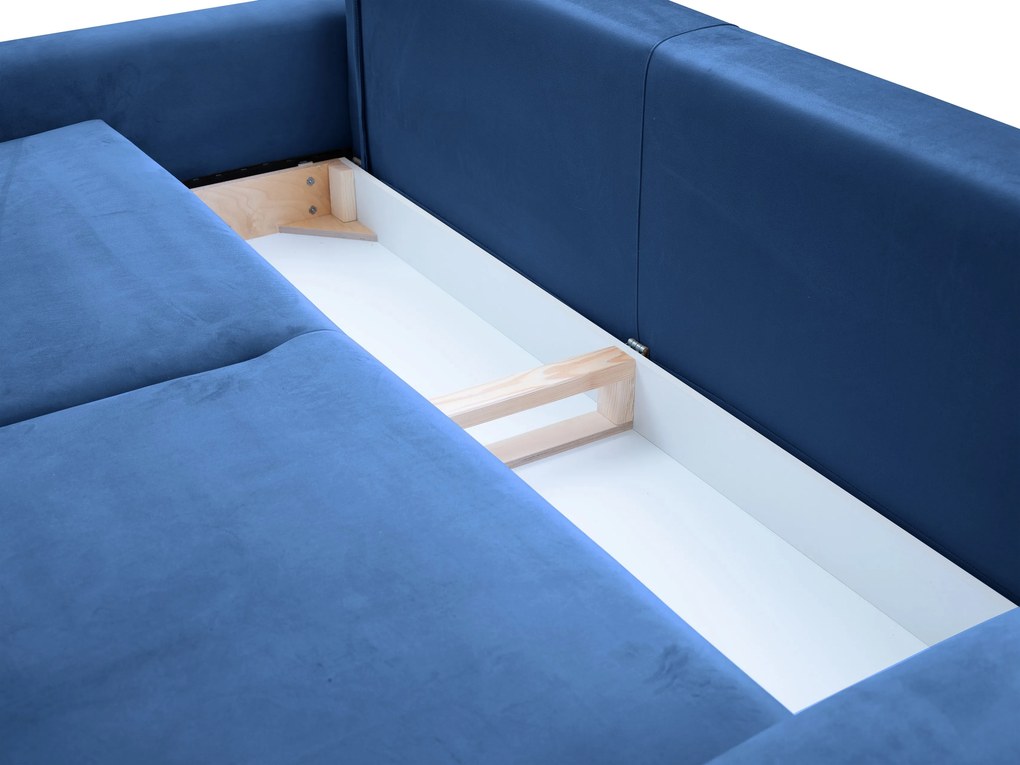 Masseno Sofa FILO z funkcją spania i pojemnikiem na pościel, Rozkładana sofa - Granatowy, VELLUTO 25