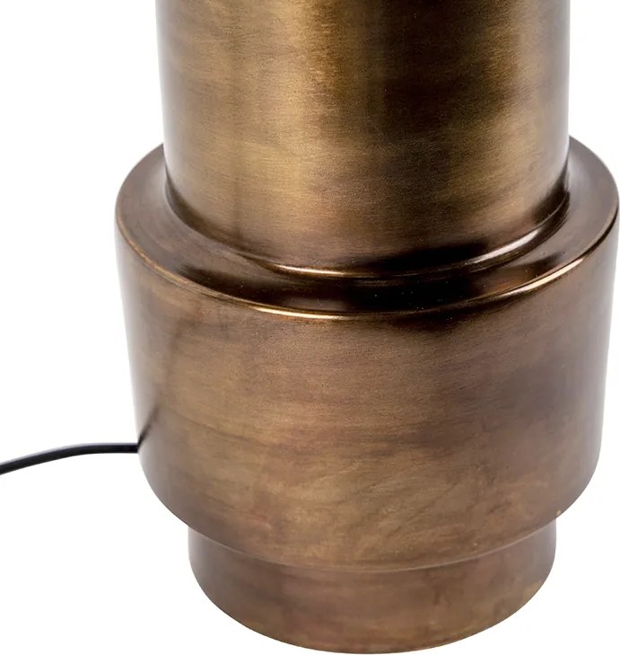 Lampa stołowa art deco z kloszem białym 50 cm - Bruut