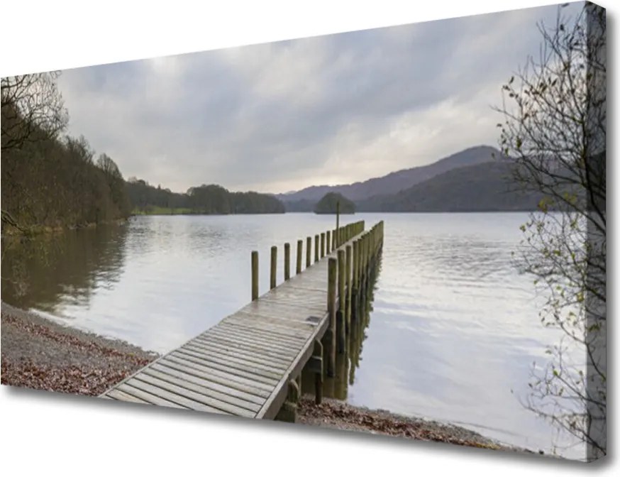 Obraz drukowany na płótnie Most nad Cichym Jeziorem